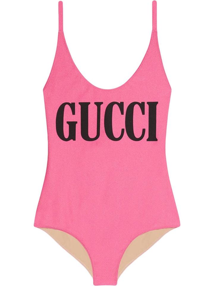 Gucci Sparkling Swimsuit With Gucci Print - Pink