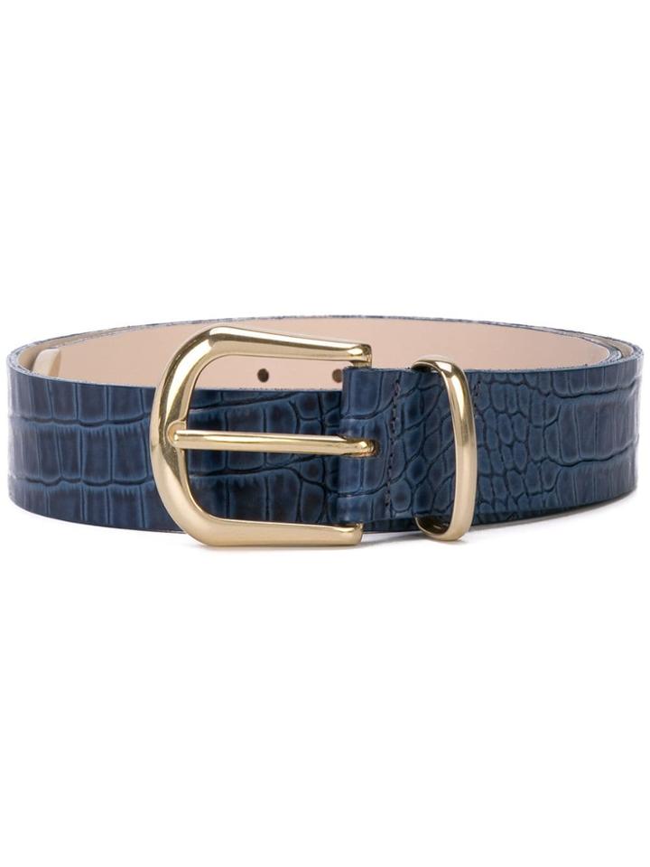 B-low The Belt Textured Buckle Belt - Blue