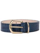 B-low The Belt Textured Buckle Belt - Blue