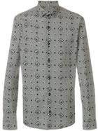 Versace Collection Patterned Long-sleeved Shirt - Black