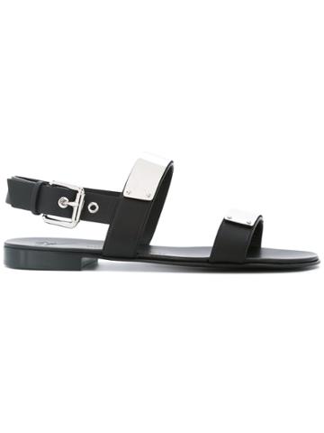 Giuseppe Zanotti Design Zak Double Bar Sandals - Black