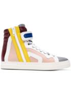 Pierre Hardy Hi-top Colour Block Sneakers - White
