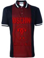 Moschino Panelled Logo Polo Shirt, Men's, Size: 46, Red, Cotton