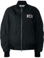 Gcds Logo Patch Bomber Jacket, Women's, Size: Large, Black, Polyamide/polyester