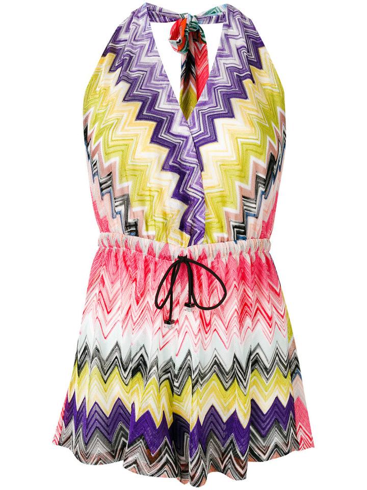 Missoni Zig-zag Print Drawstring Playsuit, Women's, Size: 42, Viscose