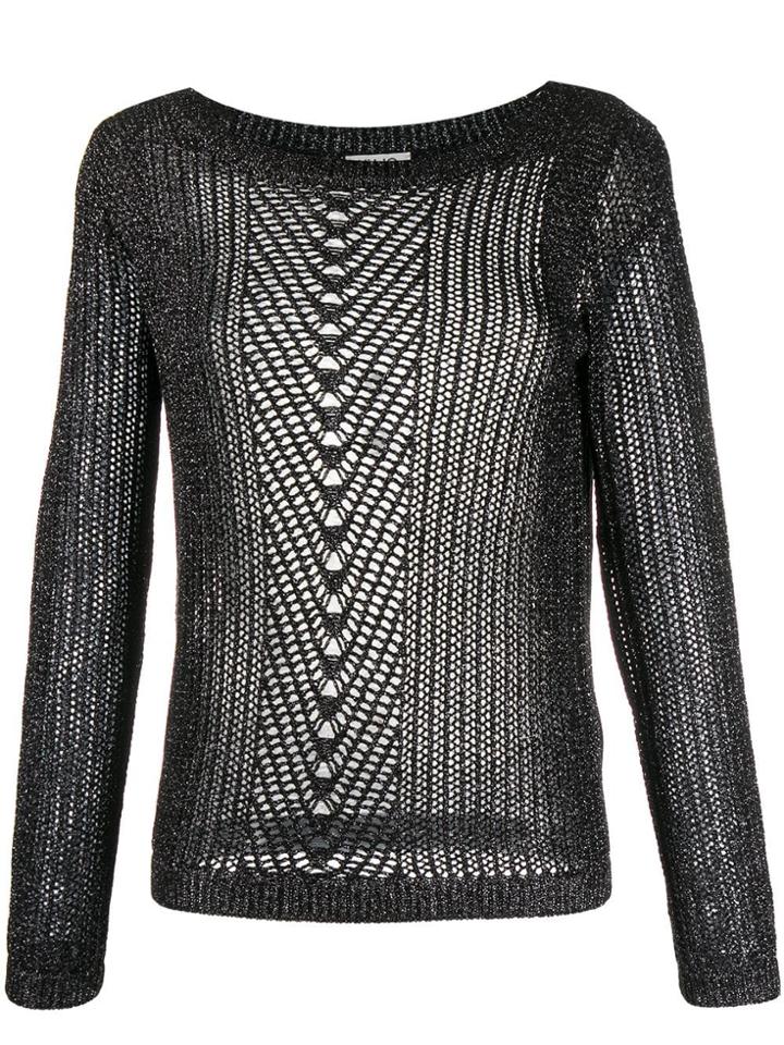 Liu Jo Sheer Knitted Sweater - Black