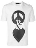 Love Moschino Peace And Love T-shirt, Men's, Size: Medium, White, Cotton