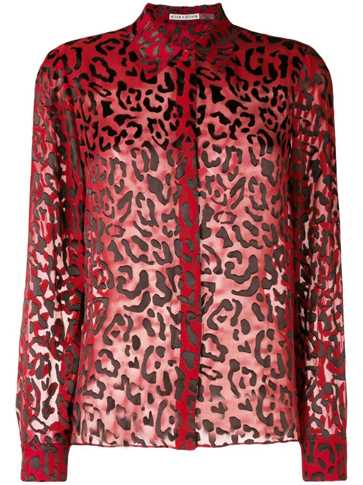 Alice+olivia Animal Print Shirt - Red