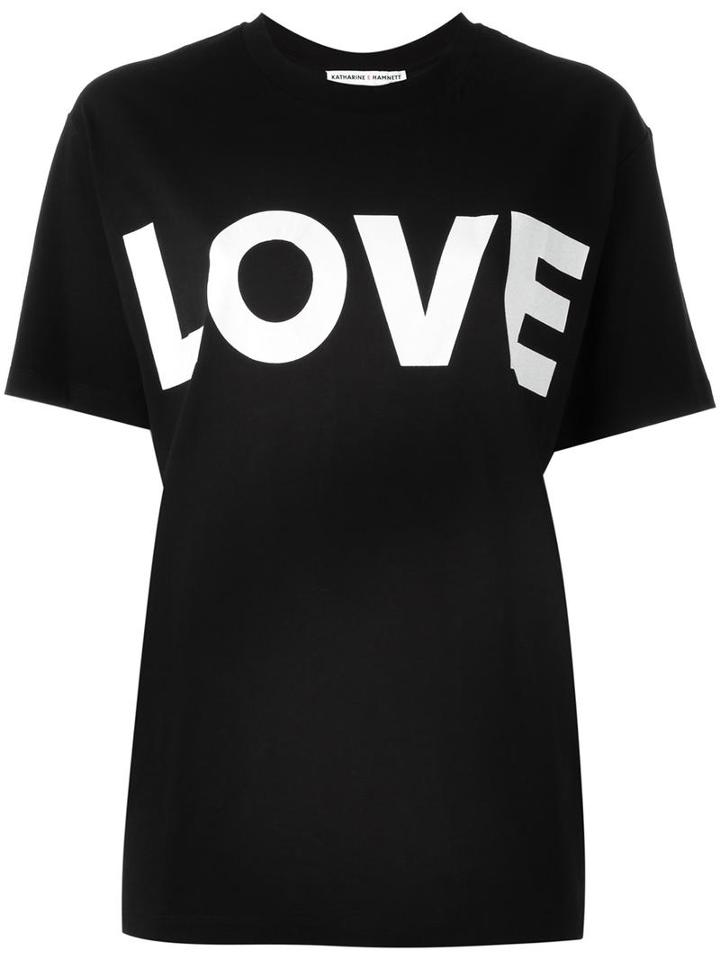 Katharine Hamnett Love Print T-shirt, Women's, Size: Small, Black, Organic Cotton