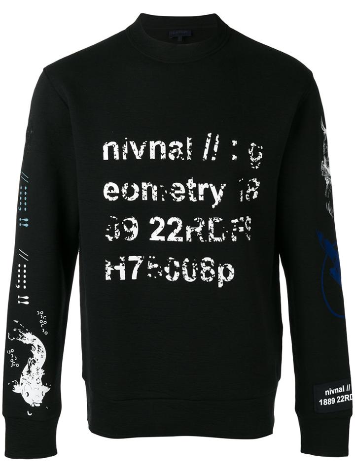 Lanvin Faded Stamp Print Sweatshirt - Black