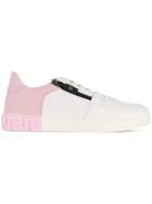 Versace Bicolour Zipped Low-top Sneakers - White