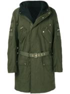 Balmain Hooded Cargo Coat - Green