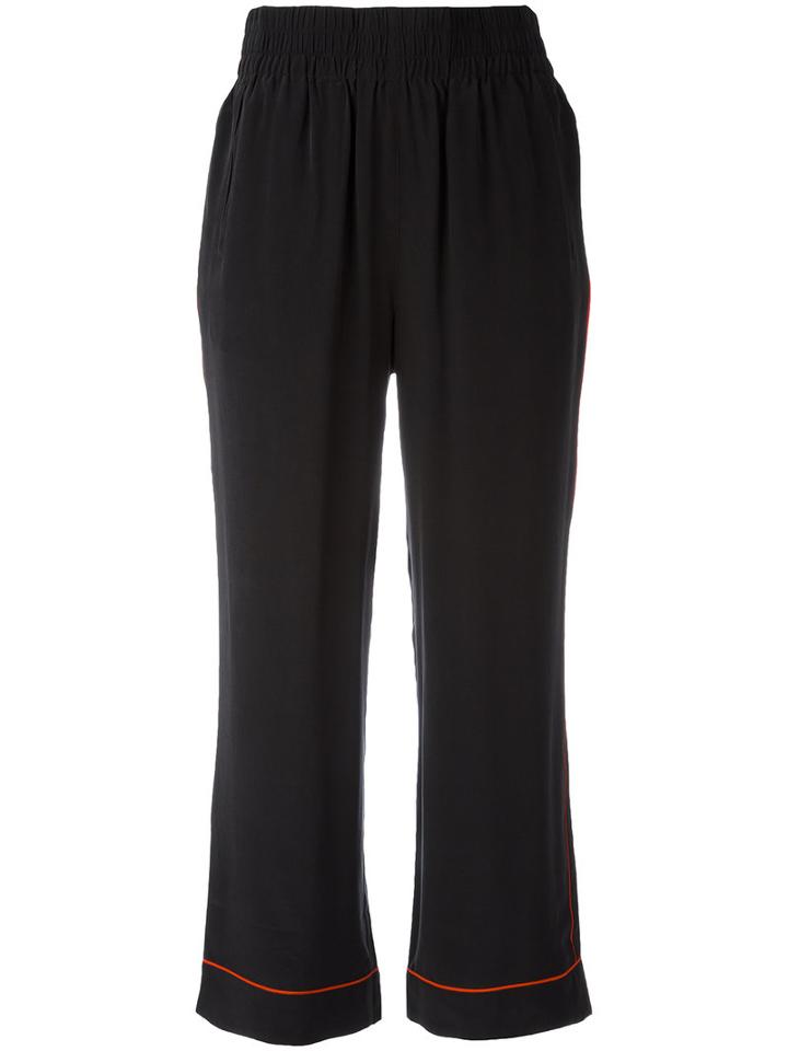 Ganni Cropped Trousers, Women's, Size: 44, Black, Silk