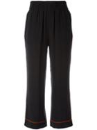 Ganni Cropped Trousers, Women's, Size: 44, Black, Silk