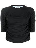 Mugler Ruched Crop Top - Black
