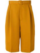 Cmmn Swdn - Dusk Pleated Shorts - Men - Wool - 46, Yellow/orange, Wool