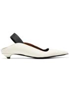 Proenza Schouler 20 Slingback Wave Leather Pumps - White