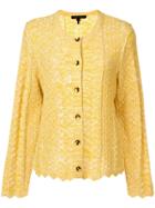 Marc Jacobs Long Sleeve Scalloped Cardigan - Yellow & Orange