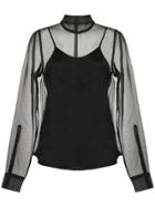 Uma Raquel Davidowicz Cina Sheer Silk Blouse - Black