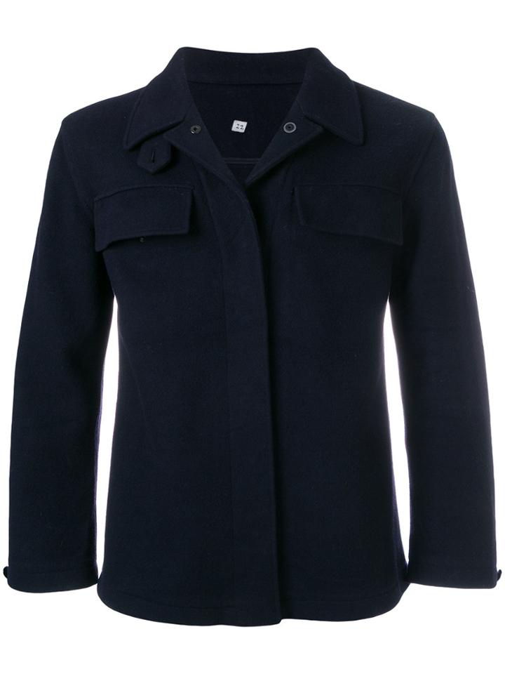 Holland & Holland Notched Collar Coat - Blue