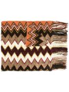 Missoni Zig-zag Pattern Tonal Scarf, Women's, Orange, Viscose/acrylic/polyester