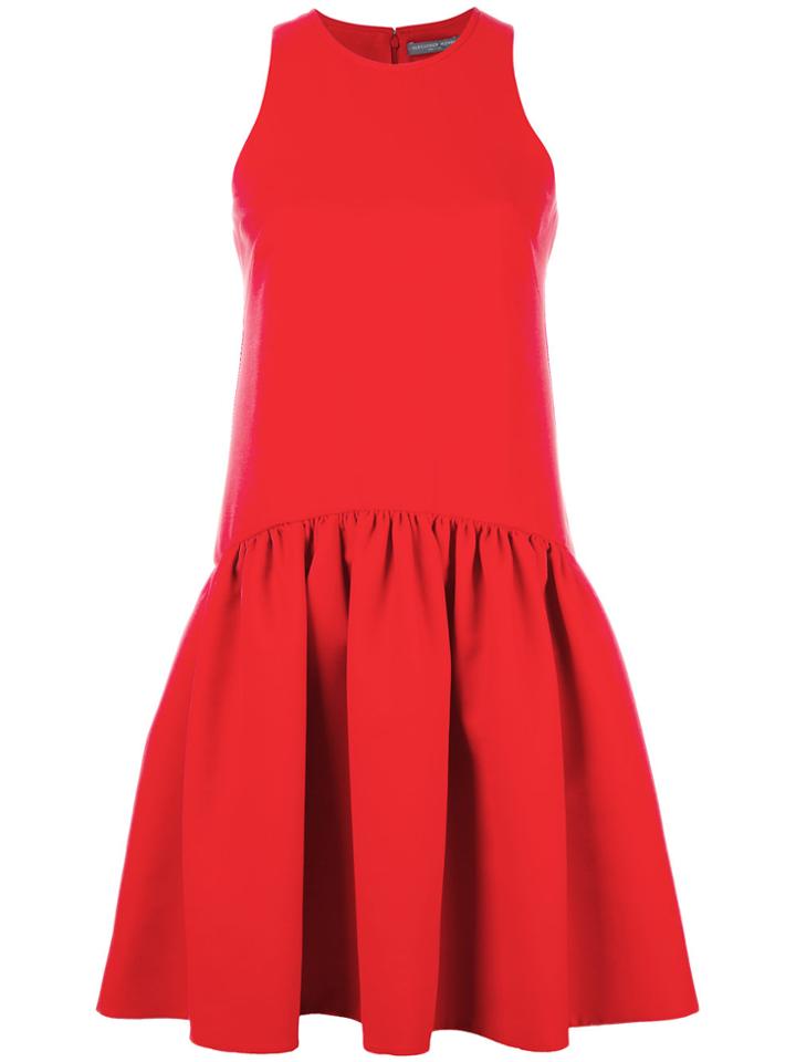 Alexander Mcqueen Pleated Dress - Red