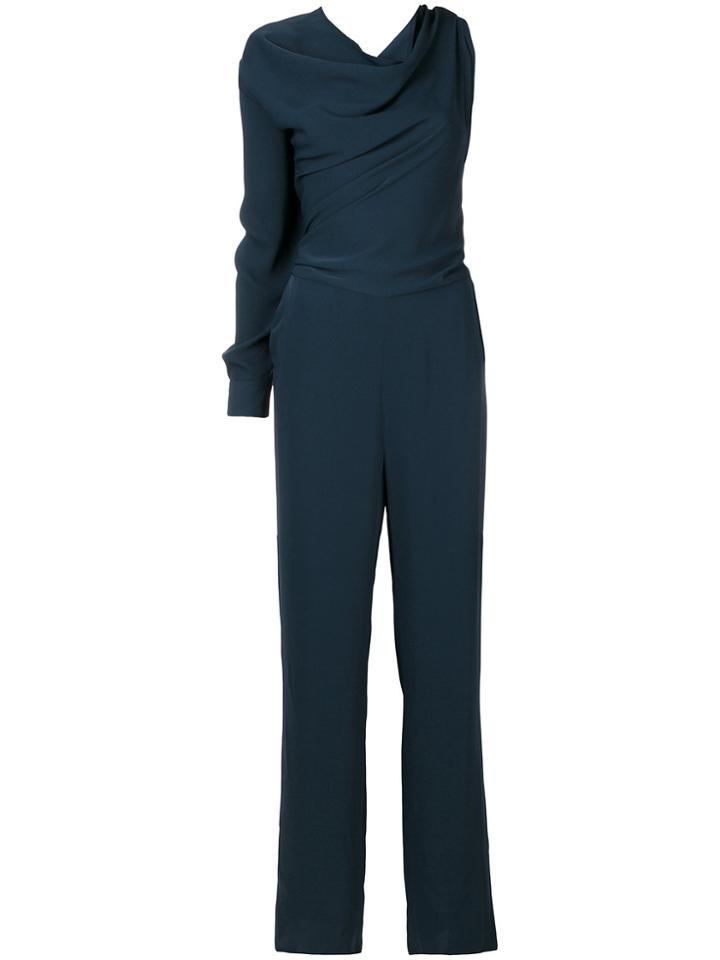 Mm6 Maison Margiela Single Sleeve Drape Neck Jumpsuit - Blue
