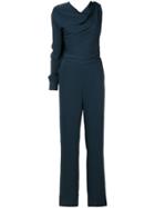 Mm6 Maison Margiela Single Sleeve Drape Neck Jumpsuit - Blue
