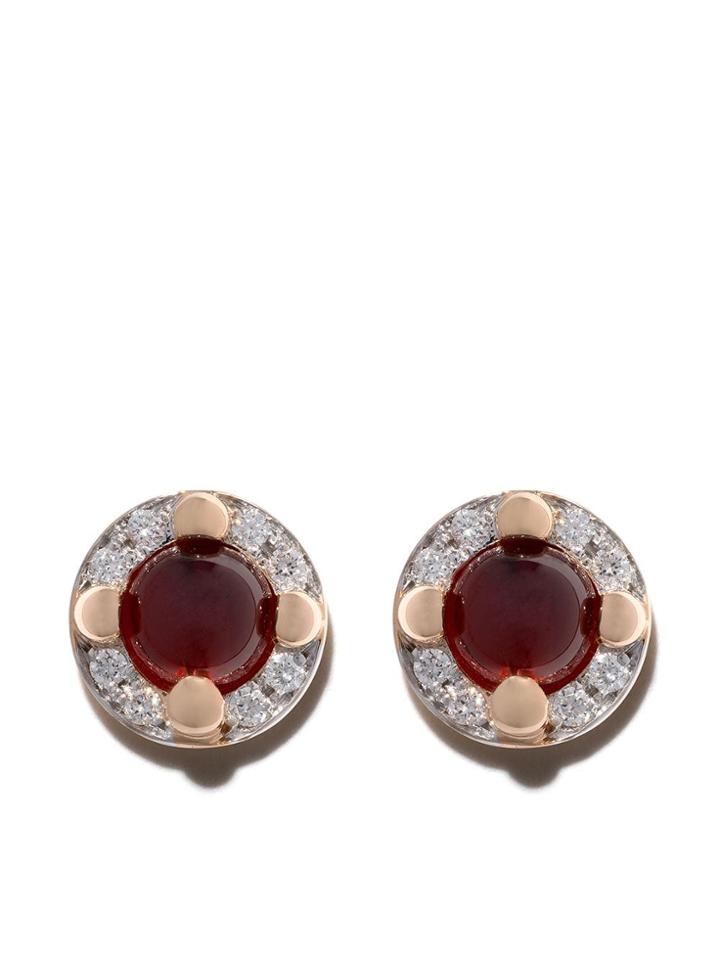 Pomellato 18kt Rose Gold M'ama Non M'ama Garnet And Diamond Earrings -
