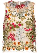 Red Valentino Embroidered Sleeveless Top - Multicolour