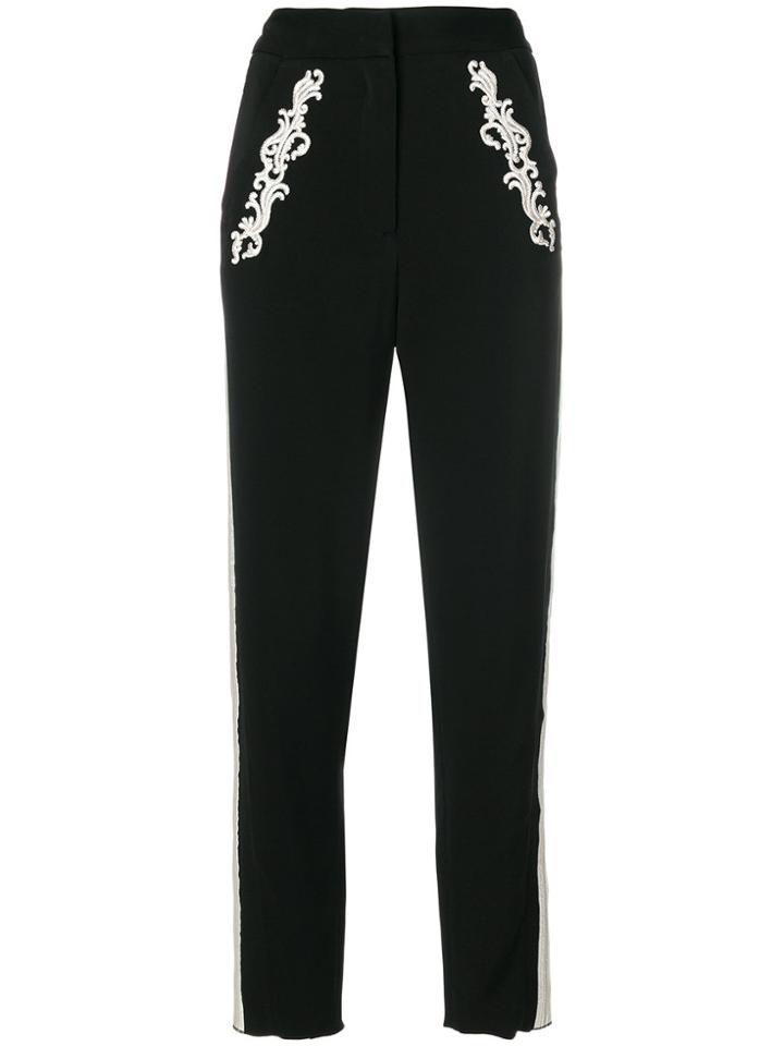Just Cavalli High-waist Cropped Trousers - Black