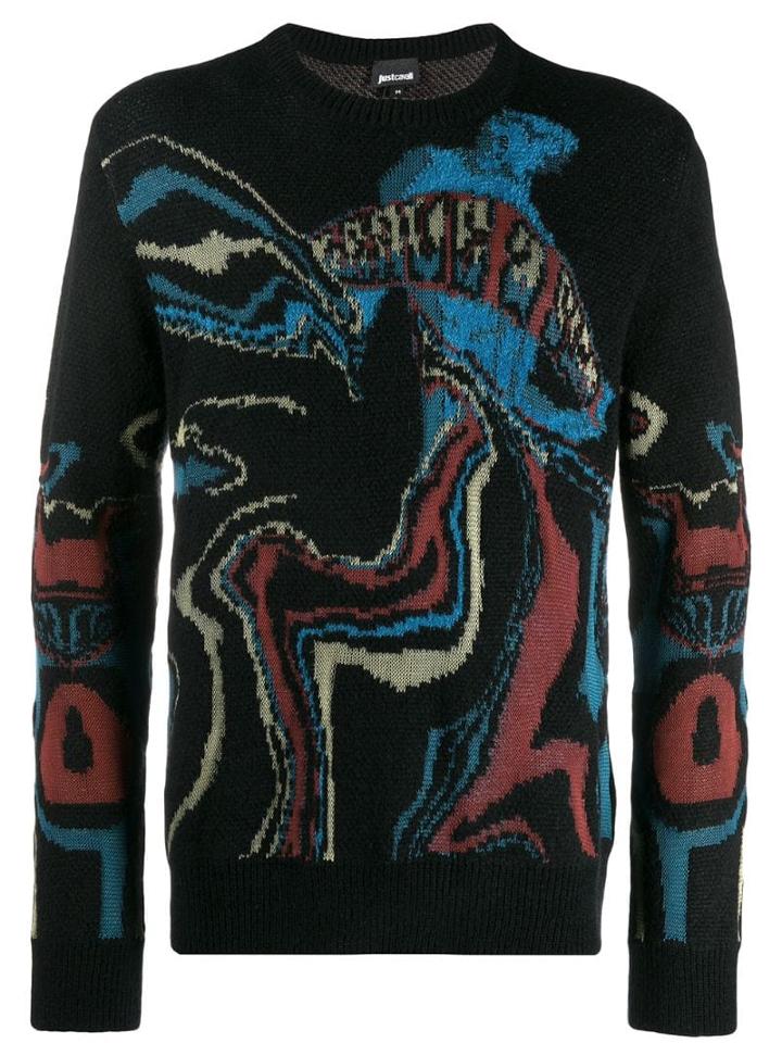 Just Cavalli Abstract Print Jumper - Black
