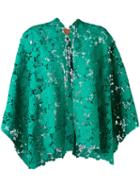 Floral Cape - Women - Polyester - One Size, Green, Polyester, Ermanno Gallamini
