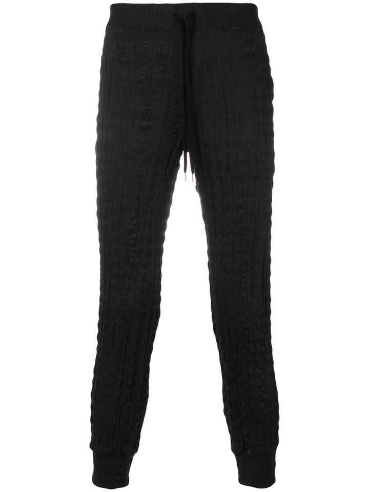 Issey Miyake - Pleated Track Pants - Men - Polyester - 1, Black, Polyester