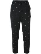 Sportmax Polka Dot Crop Trousers, Women's, Size: 42, Black, Polyester/spandex/elastane/virgin Wool