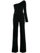 Philipp Plein One Shoulder Knit Jumpsuit - Black