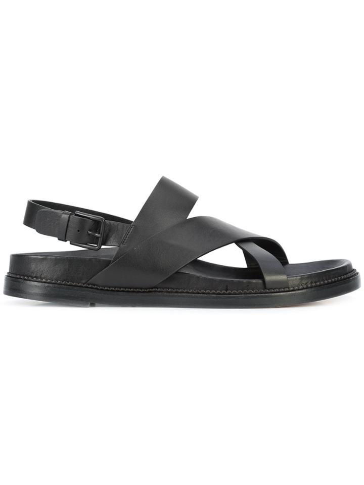 Paul Andrew Cross Strap Sandals - Black