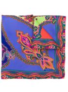 Etro Patchwork Neck-tie Scarf - Blue