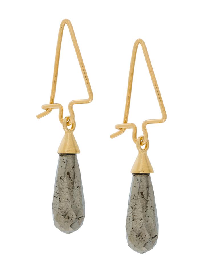 Wouters & Hendrix Curiosities Pyrite Earrings - Green
