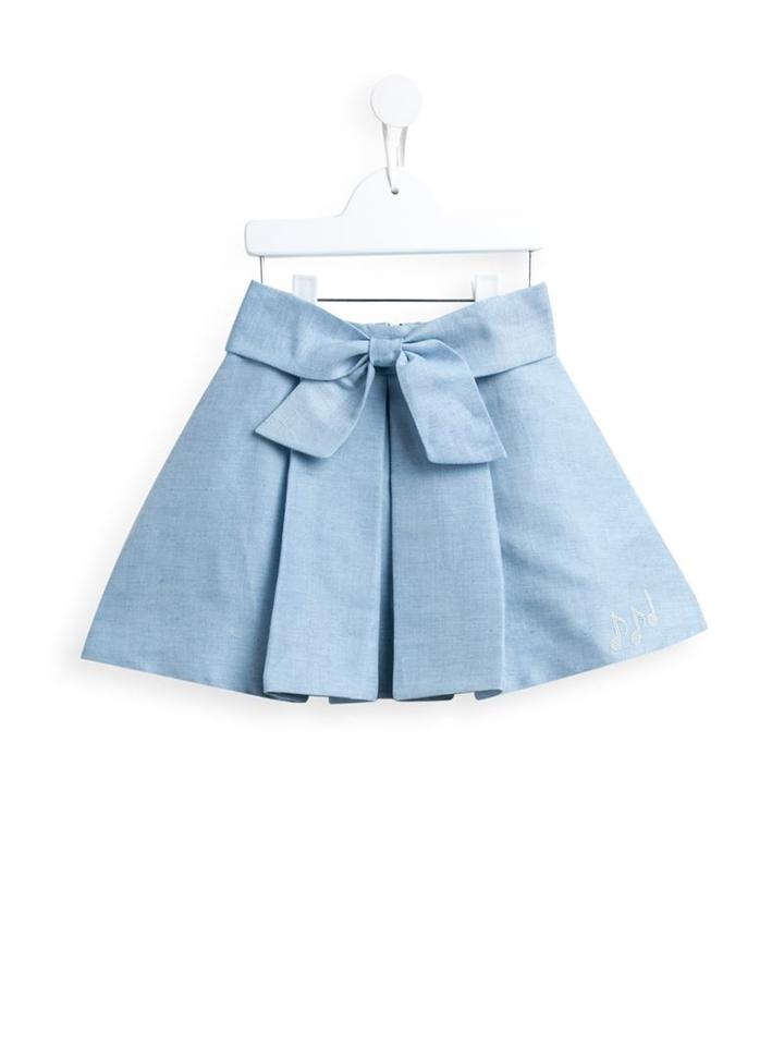 Mi Mi Sol Bow Detail Pleated Skirt, Girl's, Size: 10 Yrs, Blue