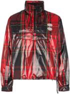 Off-white Tartan Zip Neck Jacket - Red