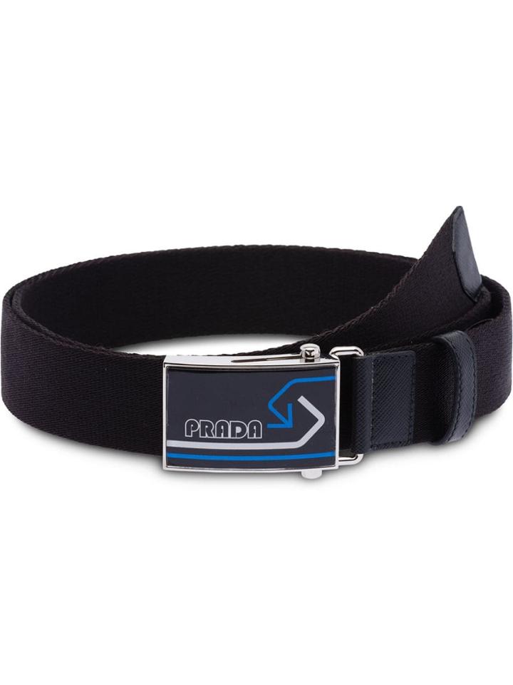 Prada Woven Fabric Belt - Black