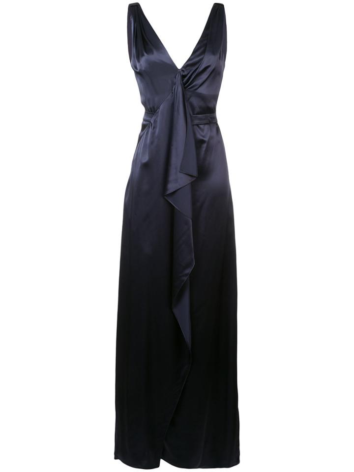 Carolina Herrera Frill Maxi Gown - Blue