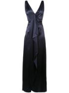 Carolina Herrera Frill Maxi Gown - Blue