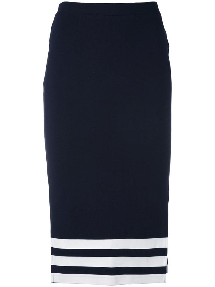 Adidas - Three Stripe Midi Skirt - Women - Cotton/spandex/elastane - 40, Blue, Cotton/spandex/elastane