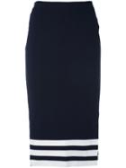 Adidas - Three Stripe Midi Skirt - Women - Cotton/spandex/elastane - 40, Blue, Cotton/spandex/elastane