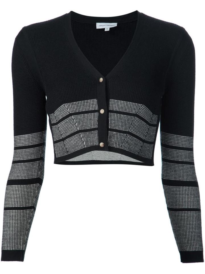Narciso Rodriguez Cropped Cardigan, Women's, Size: 42, Black, Silk/wool