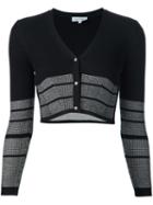 Narciso Rodriguez Cropped Cardigan, Women's, Size: 42, Black, Silk/wool