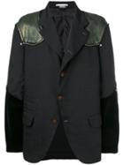 Comme Des Garçons Pre-owned Mixed Fabric Blazer - Black