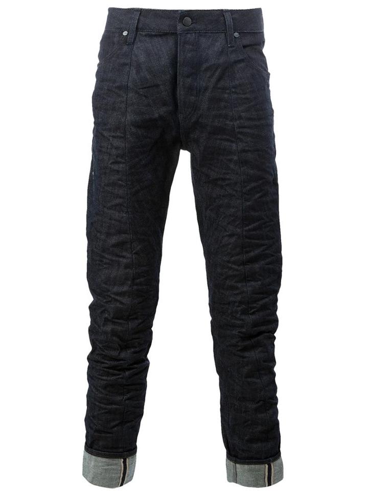 G-star Raw Research Creased Effect Jeans, Men's, Size: 30, Blue, Cotton/polyester